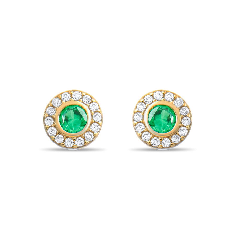 Kolié 9ct Yellow Gold Earrings with Green Zirconia - Emerald Essence - Kolié Fine Jewellery