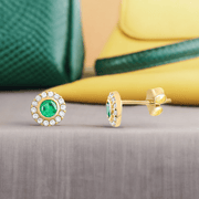 Kolié 9ct Yellow Gold Earrings with Green Zirconia - Emerald Essence - Kolié Fine Jewellery
