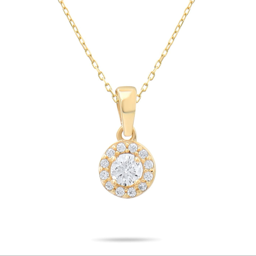 Kolié 9ct Yellow Gold Halo Pendant - The Quintessence of Radiance - Pendant Only - Kolié