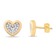 Kolié 9ct Yellow Gold Heart Earrings with Zirconia - A Sparkling Embrace of Elegance - Kolié