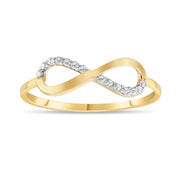 Kolié 9ct Yellow Gold Infinity Ring with Zirconia - Endless Elegance - Kolié