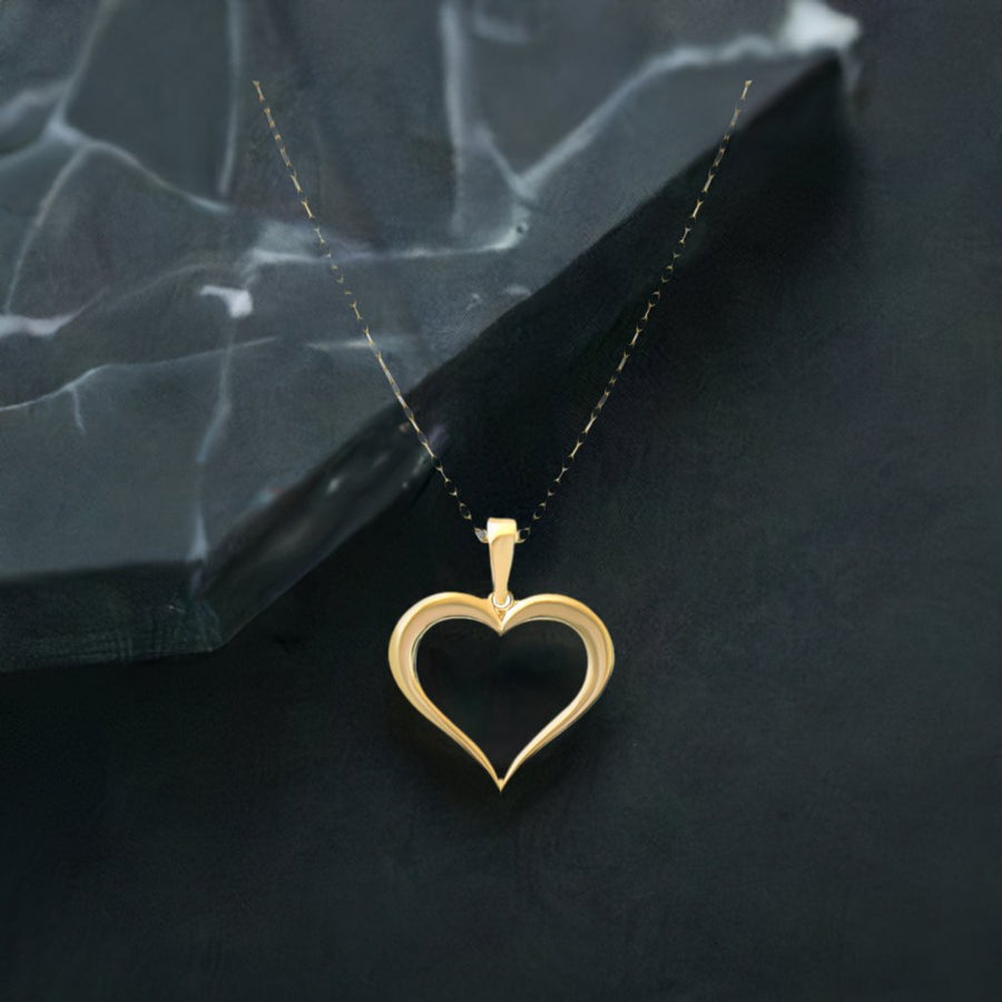Kolié 9ct Yellow Gold Open Heart Pendant - The Essence of Love and Simplicity - Pendant Only - Kolié