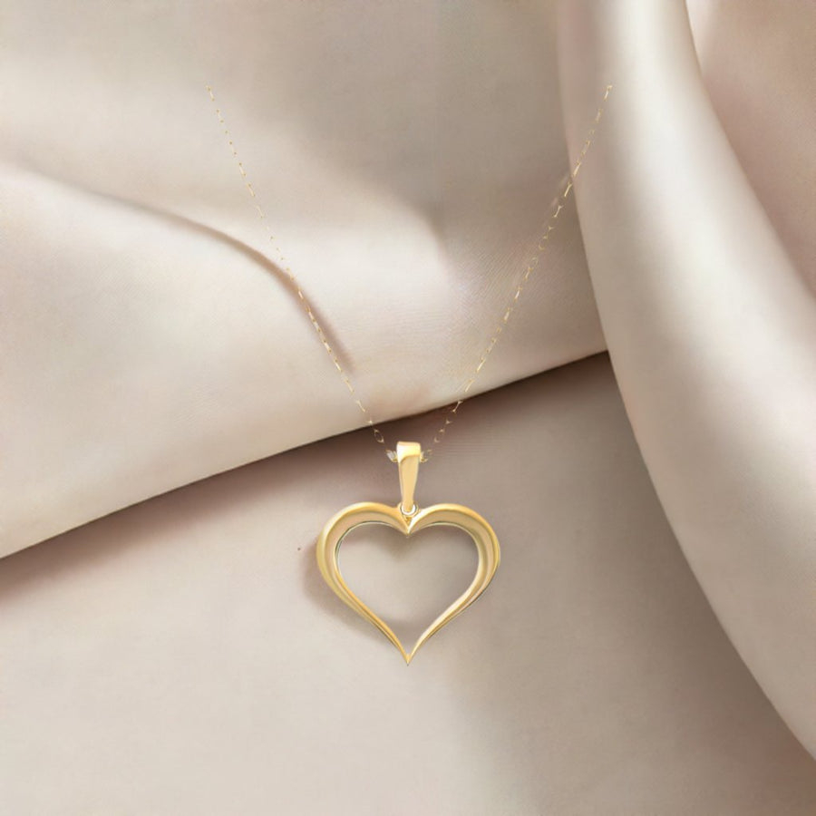 Kolié 9ct Yellow Gold Open Heart Pendant - The Essence of Love and Simplicity - Pendant Only - Kolié