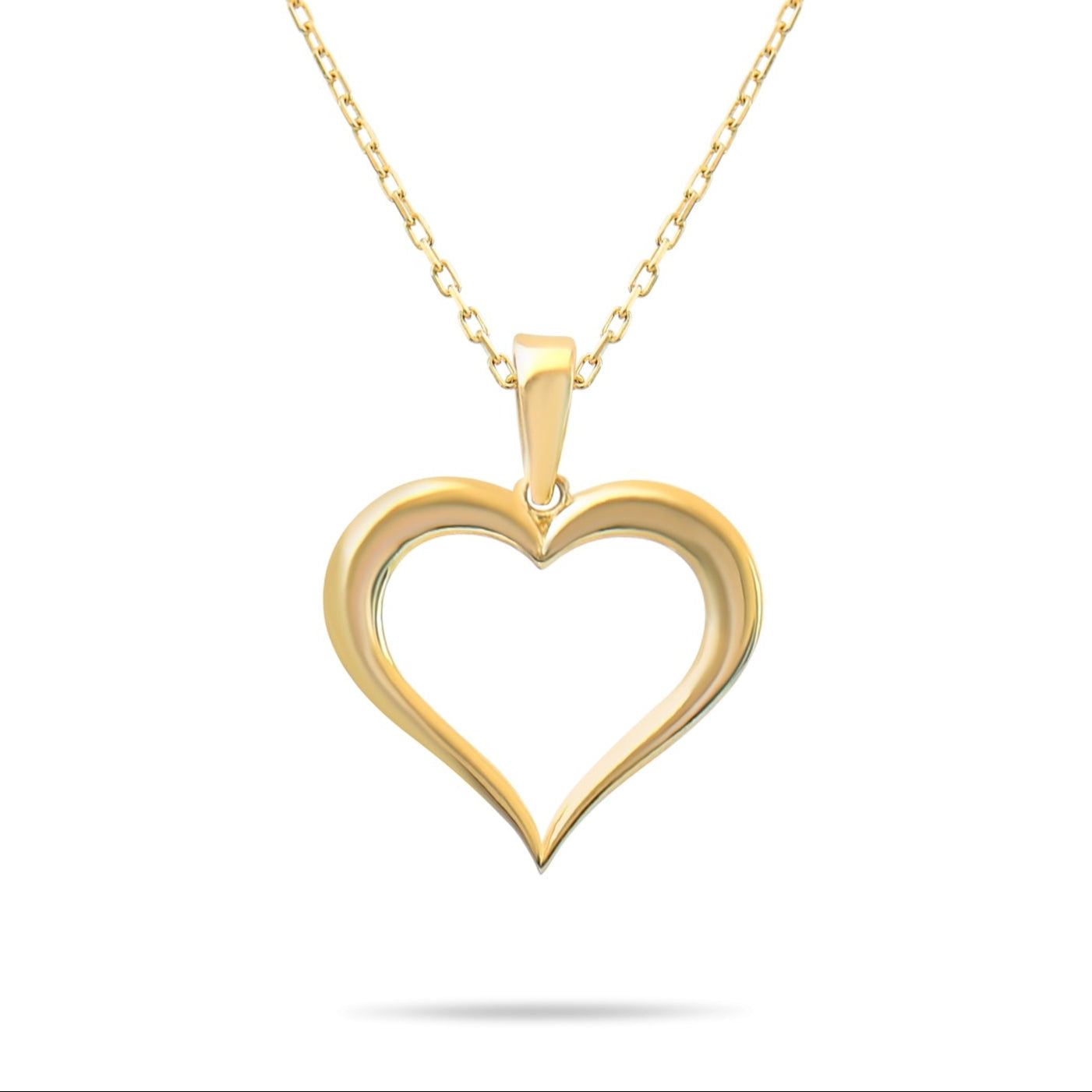 Kolié 9ct Yellow Gold Open Heart Pendant - The Essence of Love and Simplicity - Pendant Only - Kolié