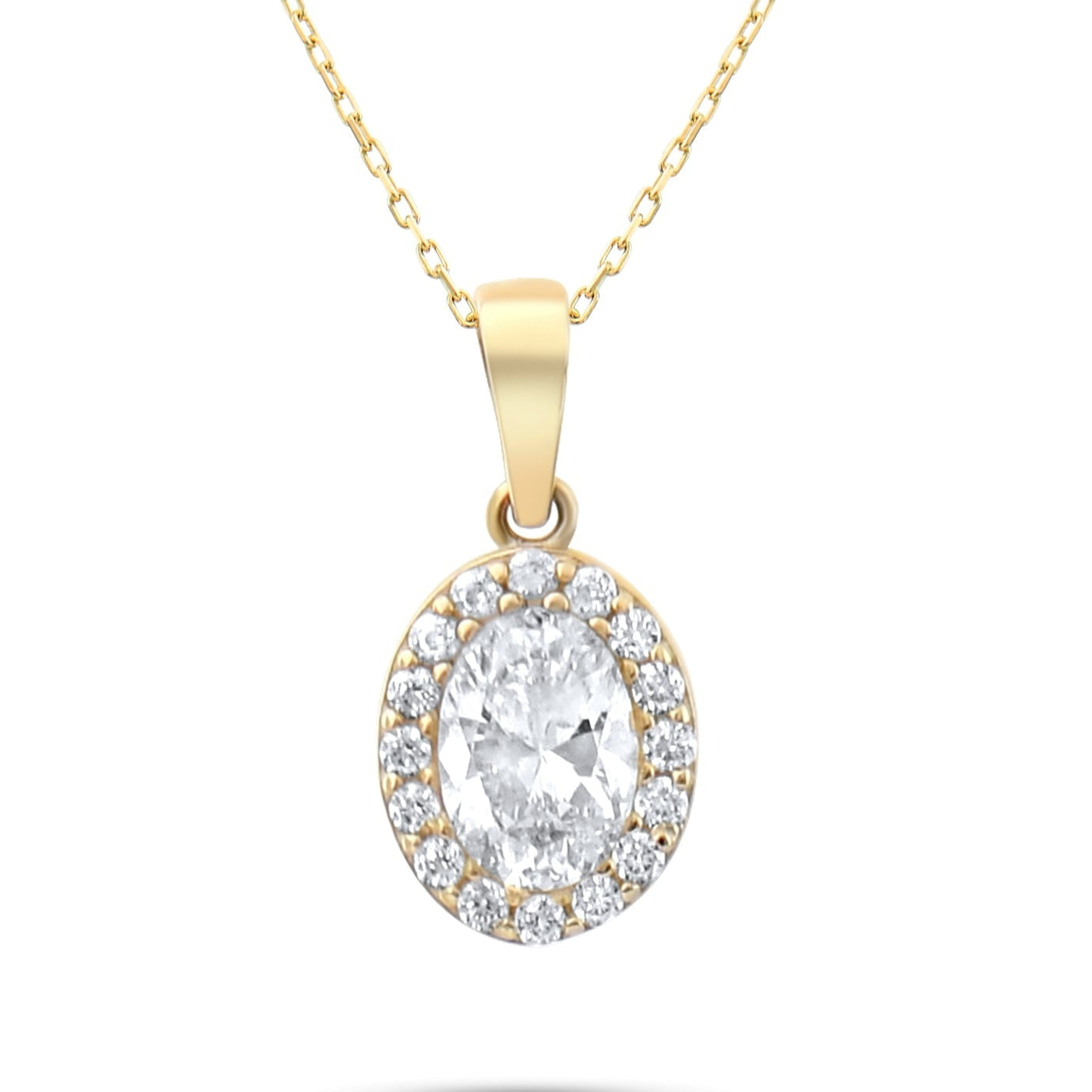 Kolié 9ct Yellow Gold Oval Zirconia Pendant - Timeless Splendor - Pendant Only - Kolié