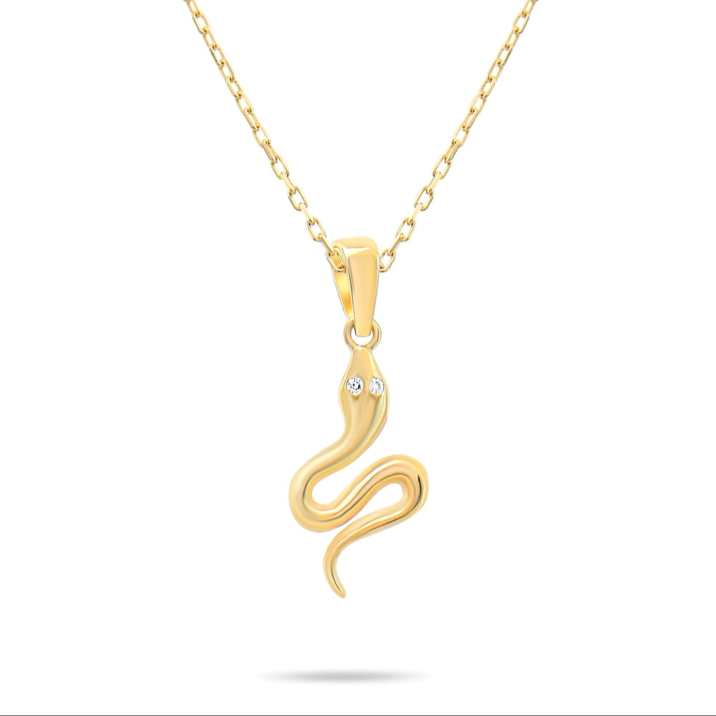 Kolié 9ct Yellow Gold Snake Pendant with Zirconia Accents - Enigmatic Charm - Pendant Only - Kolié