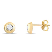 Kolié 9ct Yellow Gold Solitaire Zirconia Earrings - A Glimmer of Sophistication - Kolié