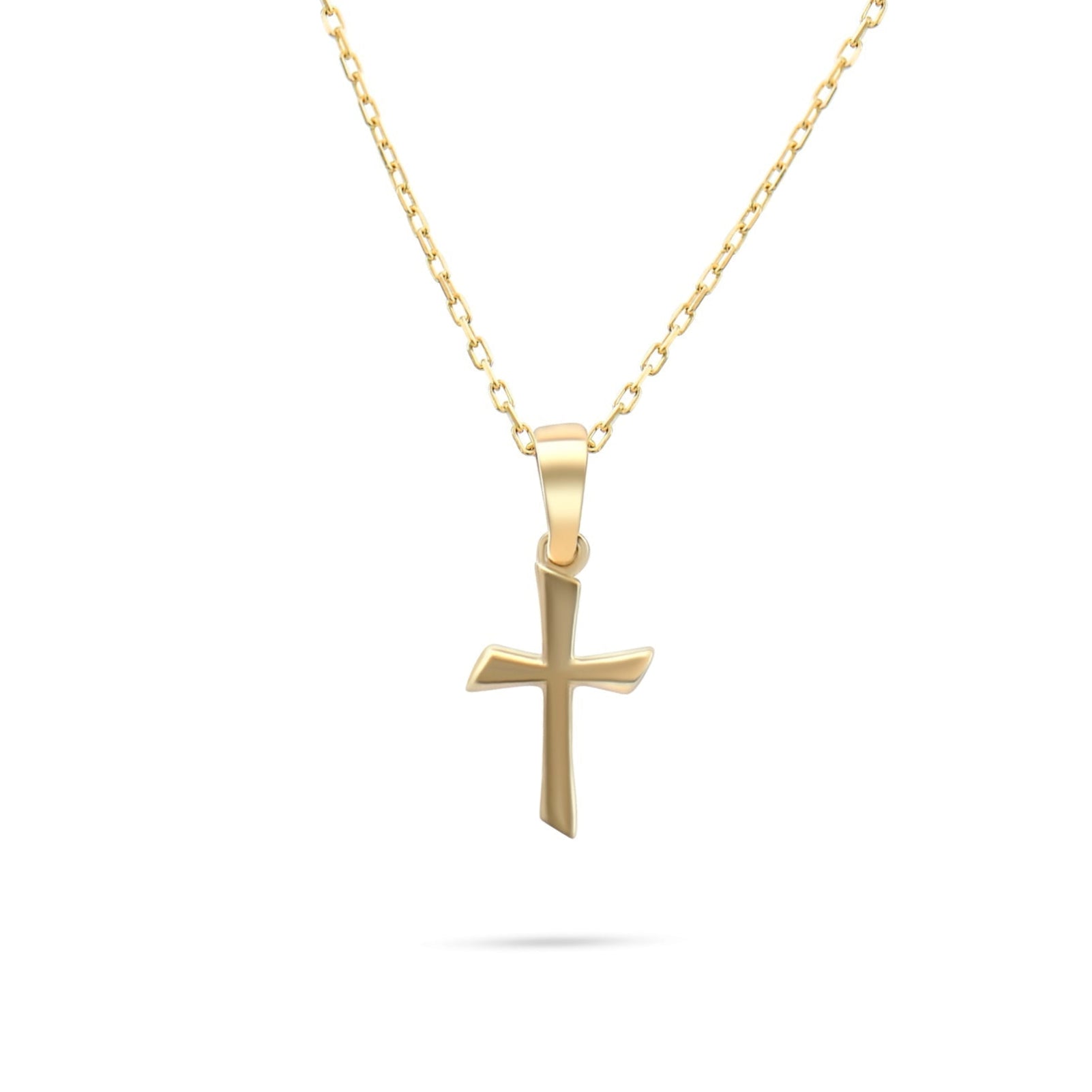 Kolié 9ct/14ct Yellow Gold Cross Pendant Necklace - Serene Elegance Meets Timeless Devotion - Chain Included - Kolié