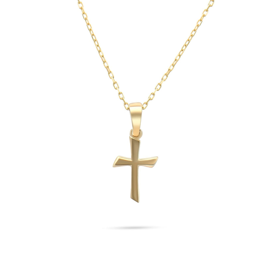 Kolié 9ct/14ct Yellow Gold Cross Pendant Necklace - Serene Elegance Meets Timeless Devotion - Chain Included - Kolié