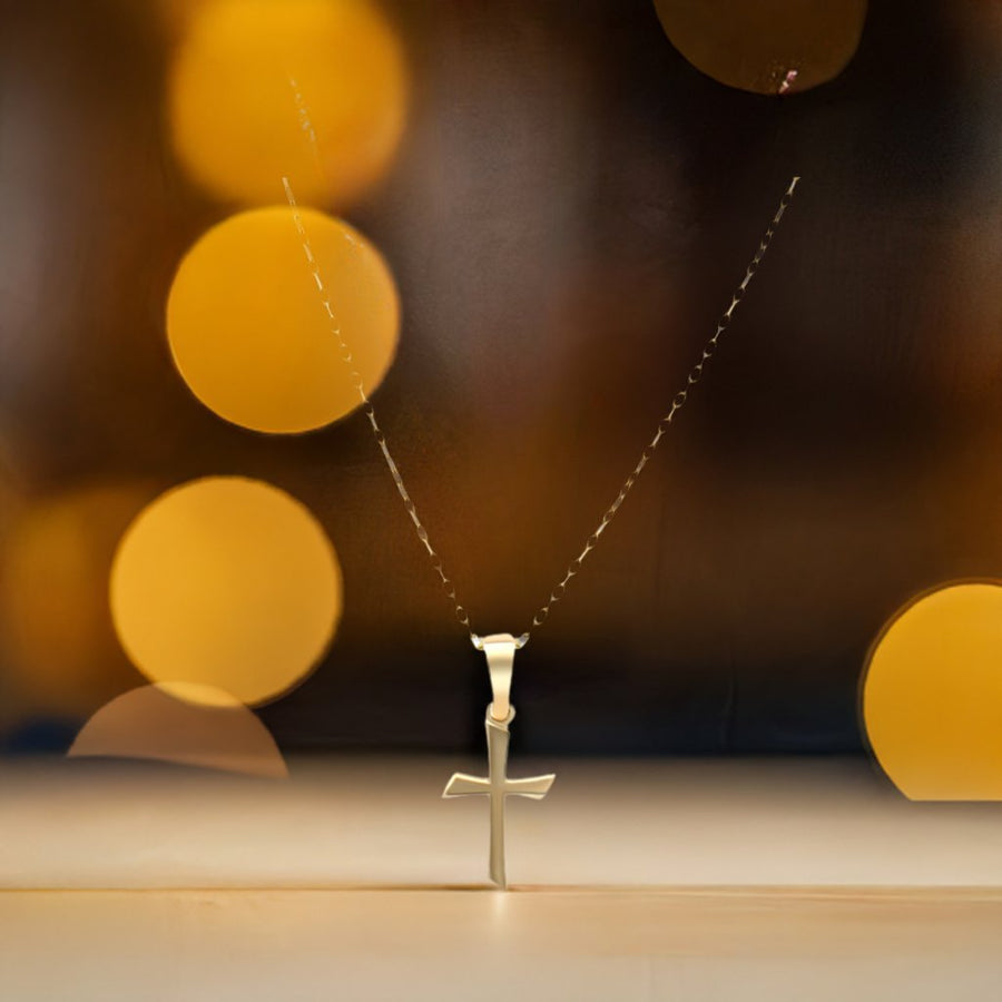 Kolié 9ct/14ct Yellow Gold Cross Pendant - Serene Elegance Meets Timeless Devotion - Pendant Only - Kolié