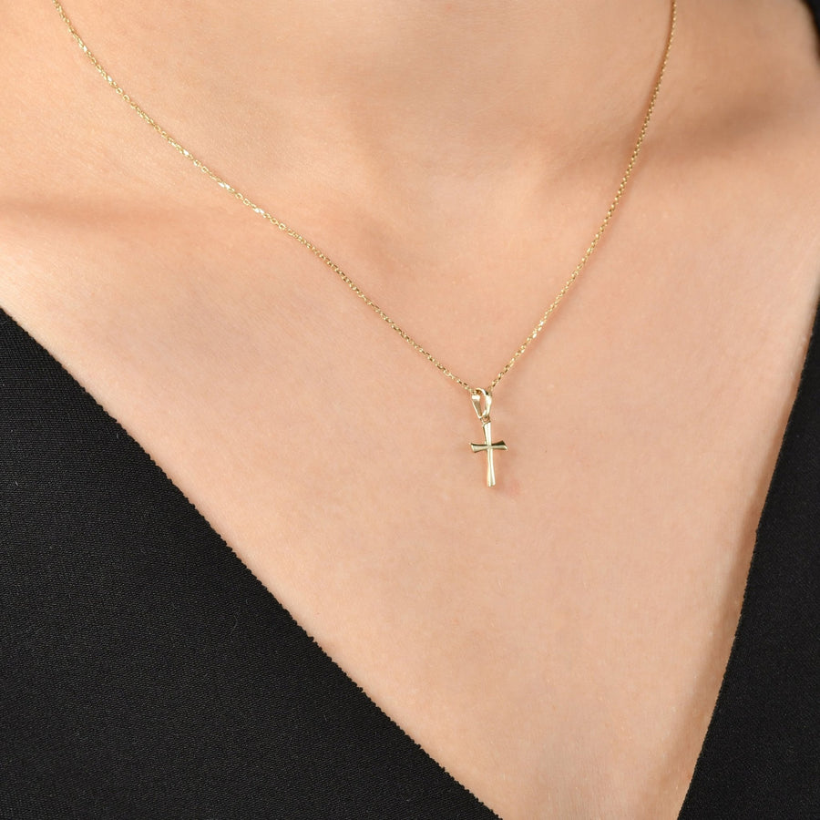 Kolié 9ct/14ct Yellow Gold Cross Pendant - Serene Elegance Meets Timeless Devotion - Pendant Only - Kolié