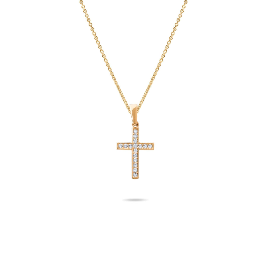Kolié 9ct/14ct Yellow Gold Cross Pendant with Cubic Zirconia - Radiance of Faith - Pendant Only - Kolié