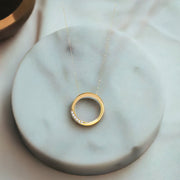 Kolié Gold Circle Necklace with Zirconia - Elegance in Full Circle - Kolié