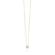 Kolié Gold Solitaire Zirconia Necklace - Simplicity Meets Elegance - Kolié