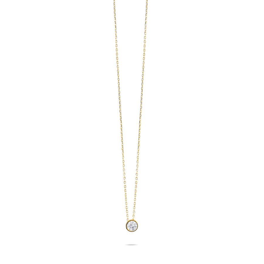 Kolié Gold Solitaire Zirconia Necklace - Simplicity Meets Elegance - Kolié