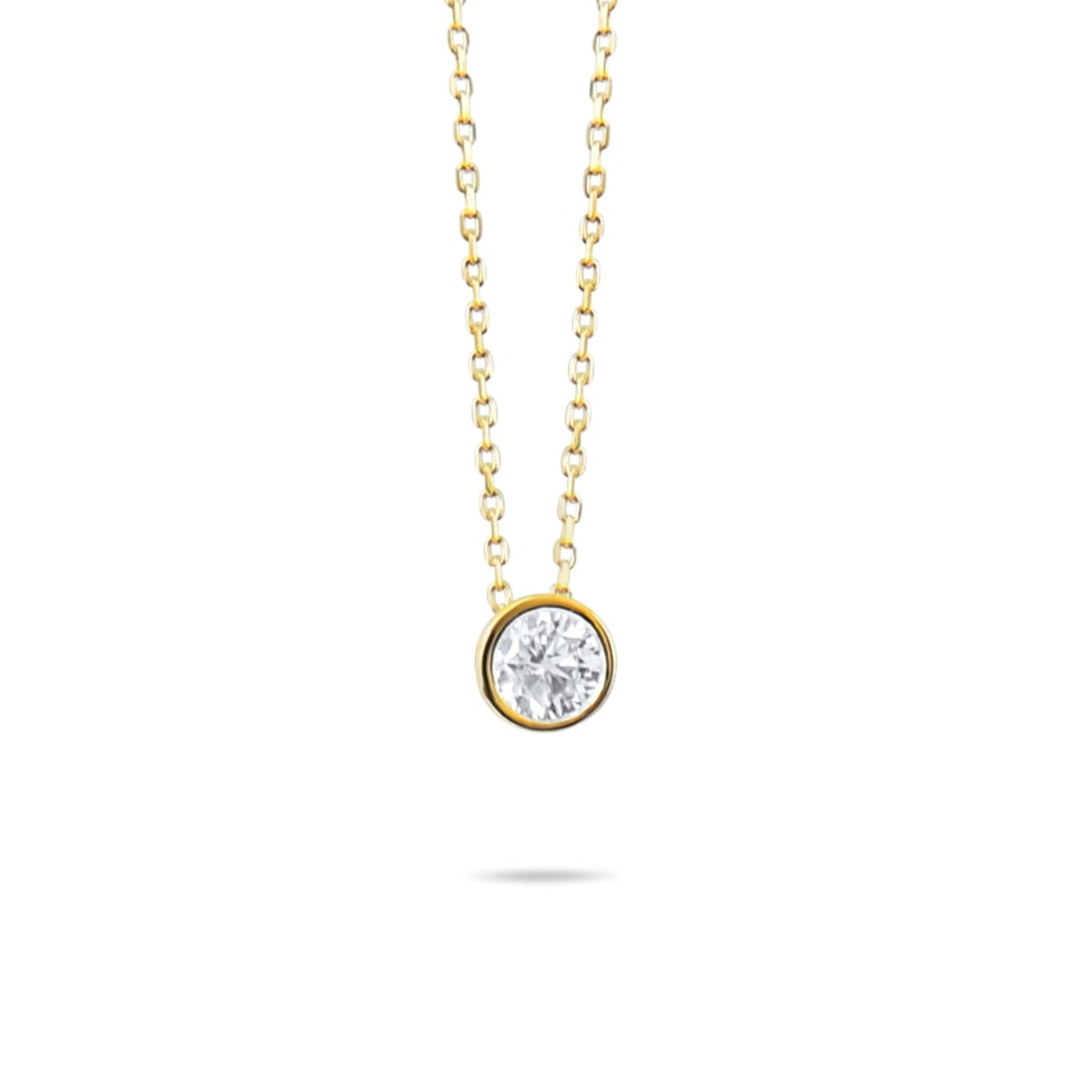 Kolié Gold Solitaire Zirconia Necklace - Simplicity Meets Elegance - Kolié