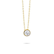 Kolié Gold Solitaire Zirconia Necklace - Simplicity Meets Elegance - Kolié