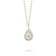 Kolié Gold Teardrop Zirconia Necklace - A Drop of Elegance - Kolié