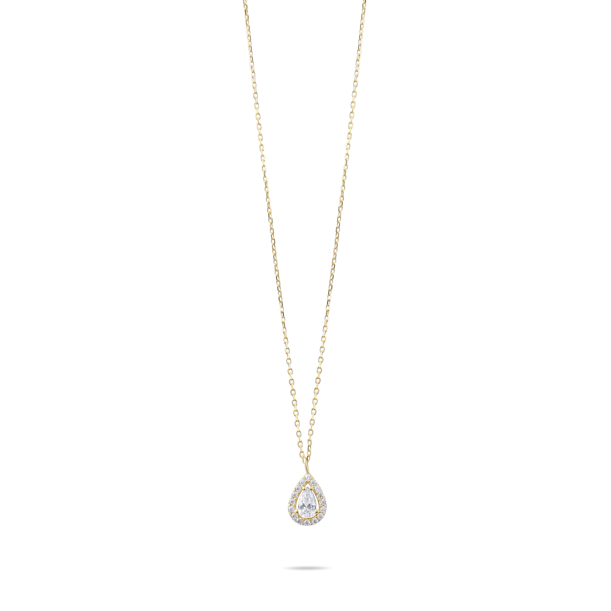 Kolié Gold Teardrop Zirconia Necklace - A Drop of Elegance - Kolié