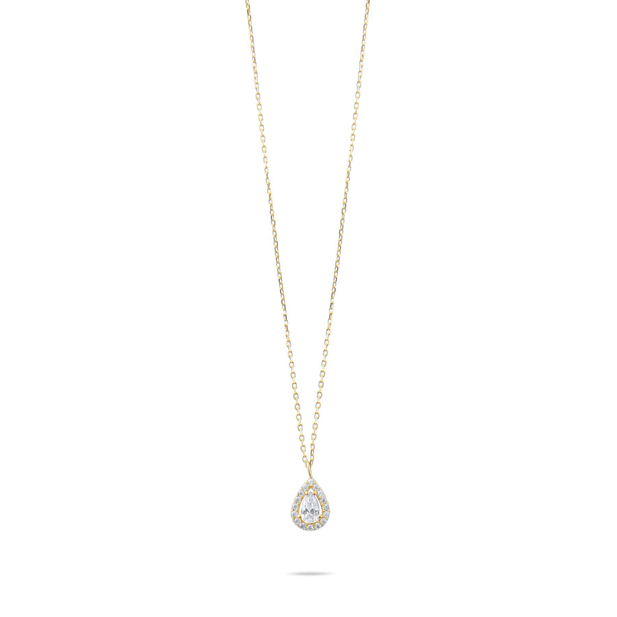 Kolié Gold Teardrop Zirconia Necklace - A Drop of Elegance - Kolié
