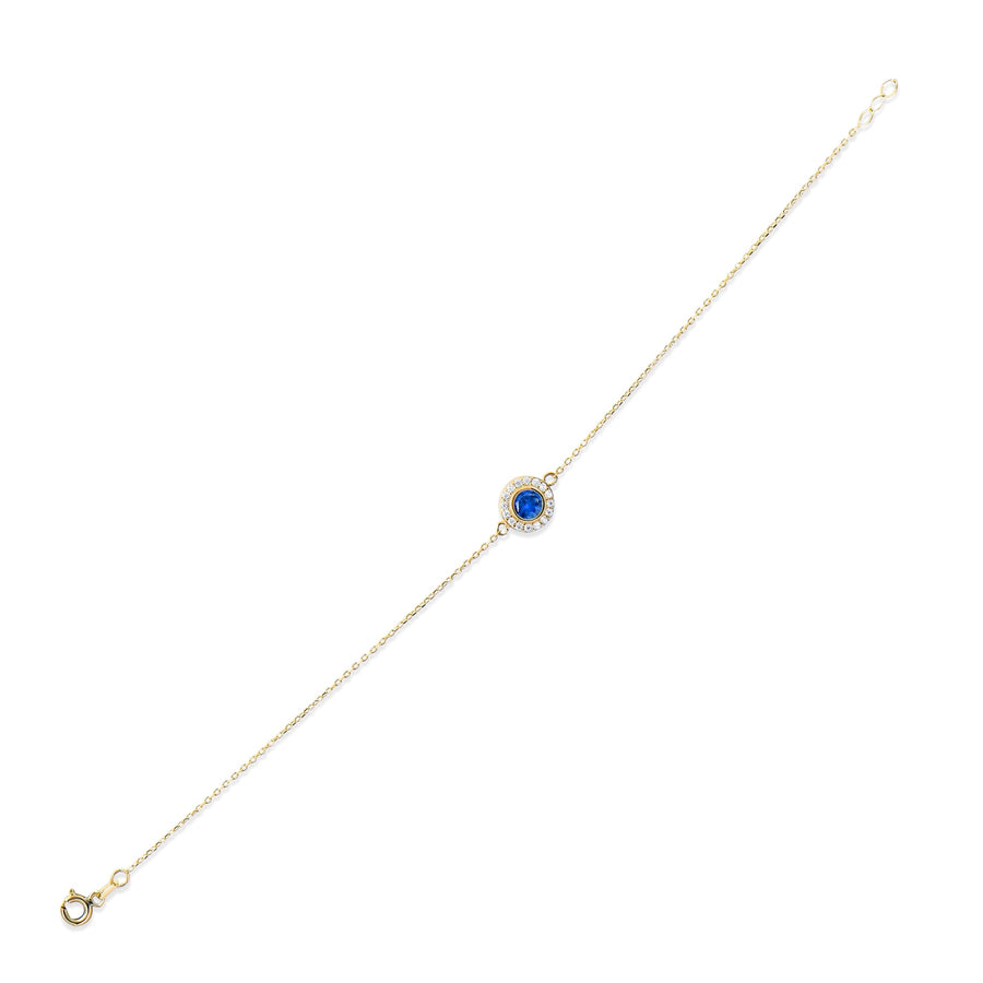 Kolié Gold Zirconia Centerpiece Bracelet – Blue, Green and Clear White - Kolié