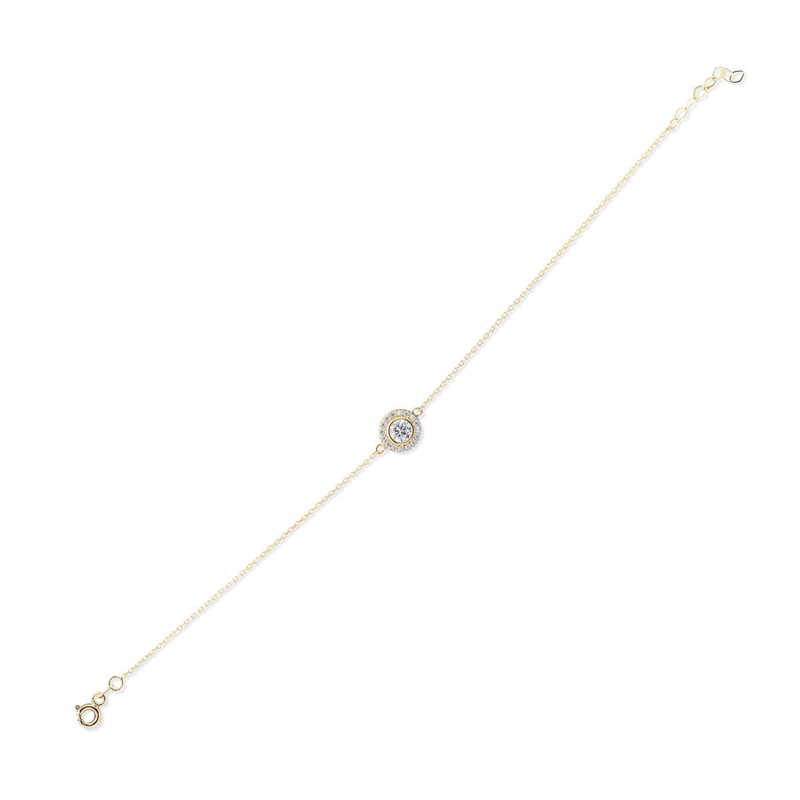 Kolié Gold Zirconia Centerpiece Bracelet – Blue, Green and Clear White - Kolié