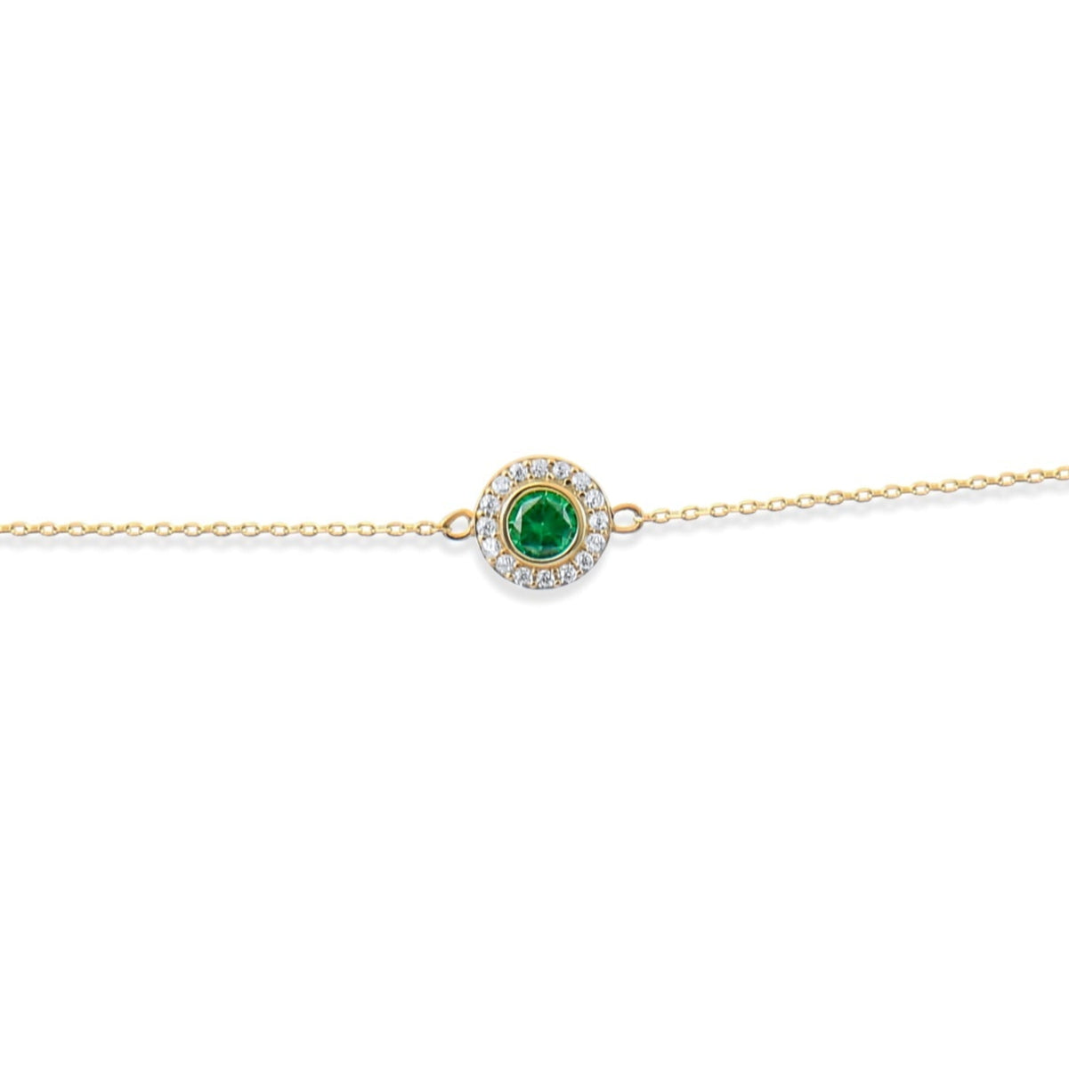 Kolié Gold Zirconia Centerpiece Bracelet – Blue, Green and Clear White - Kolié