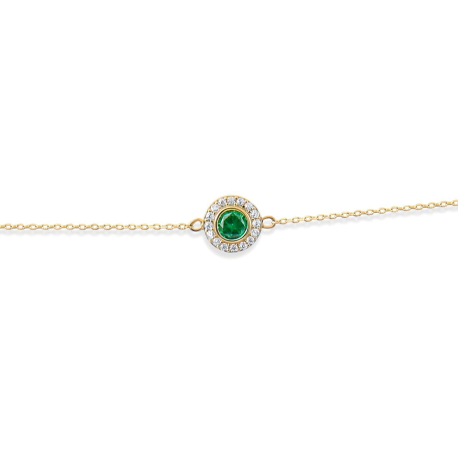 Kolié Gold Zirconia Centerpiece Bracelet – Blue, Green and Clear White - Kolié
