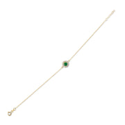 Kolié Gold Zirconia Centerpiece Bracelet – Blue, Green and Clear White - Kolié