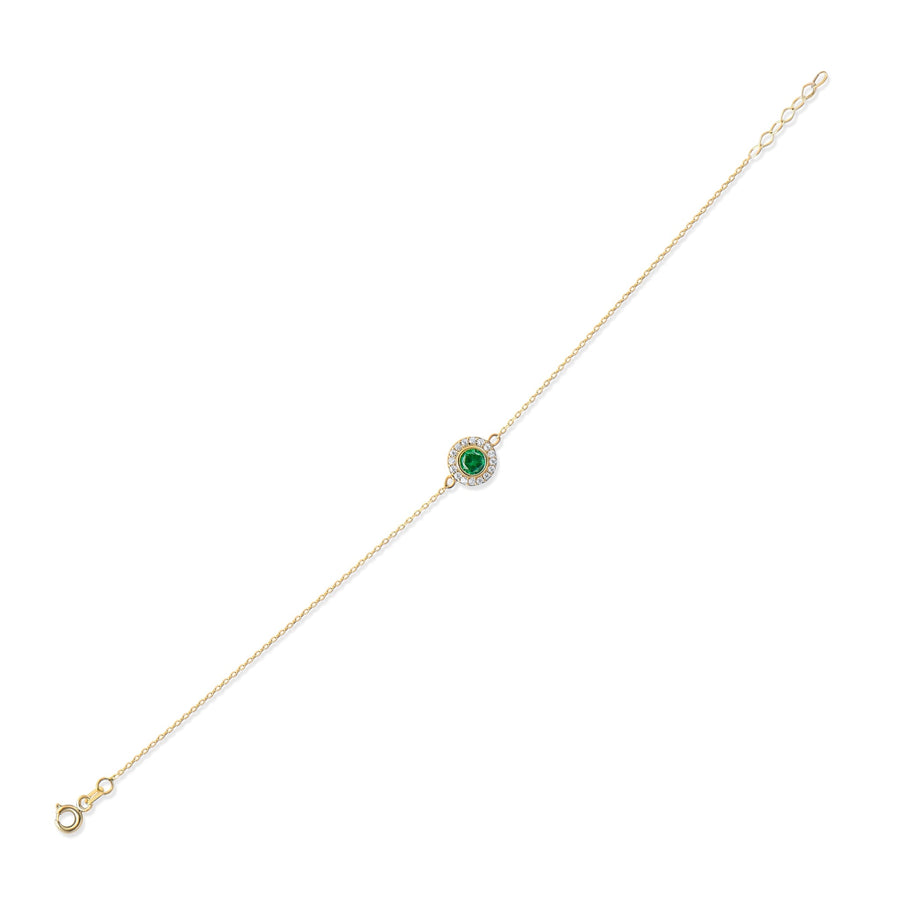 Kolié Gold Zirconia Centerpiece Bracelet – Blue, Green and Clear White - Kolié