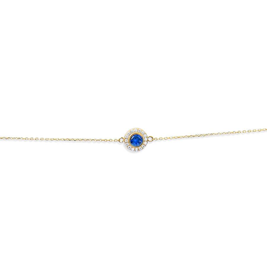 Kolié Gold Zirconia Centerpiece Bracelet – Blue, Green and Clear White - Kolié