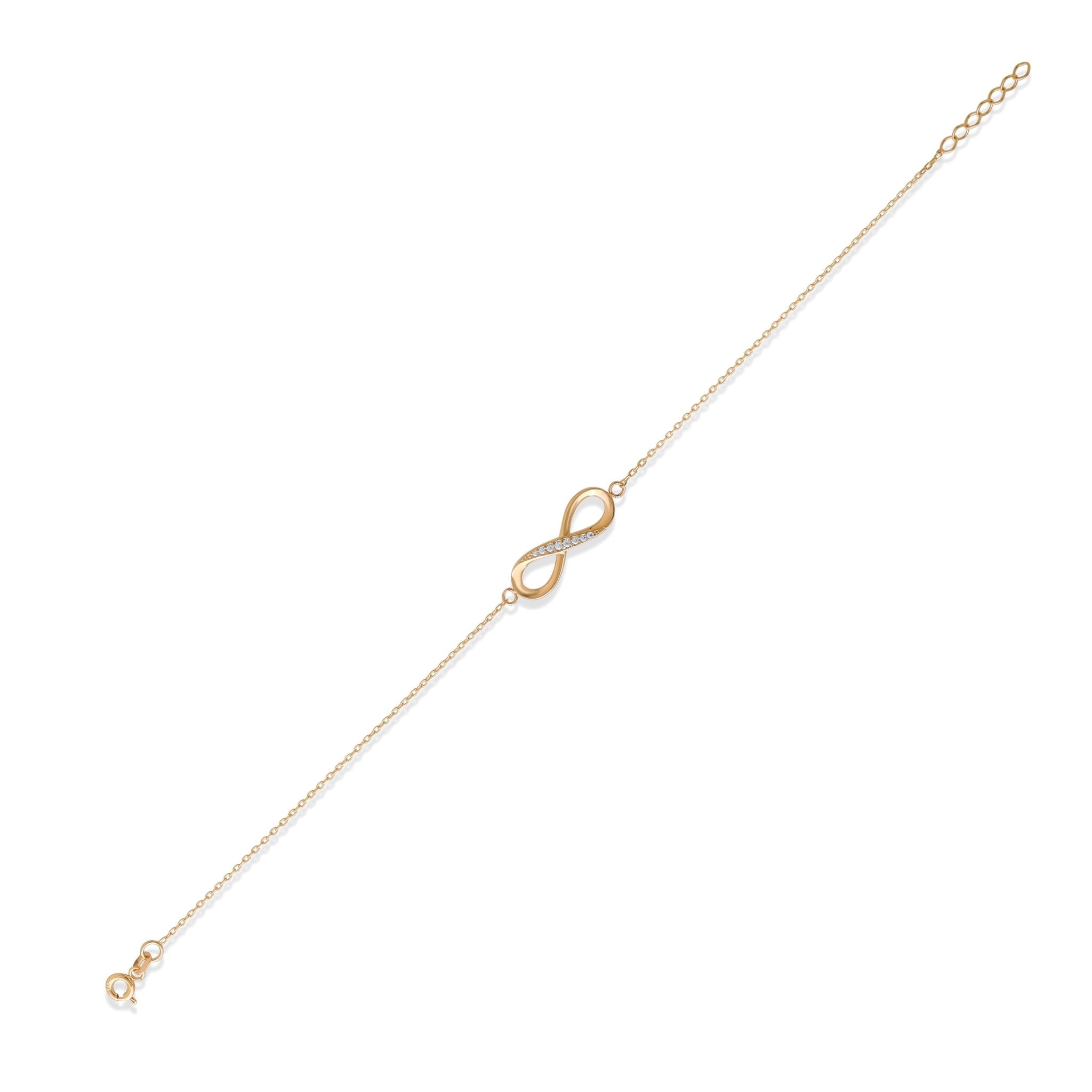 Kolié Solid Gold Infinity Bracelet with Zirconia - Timeless Elegance - Kolié