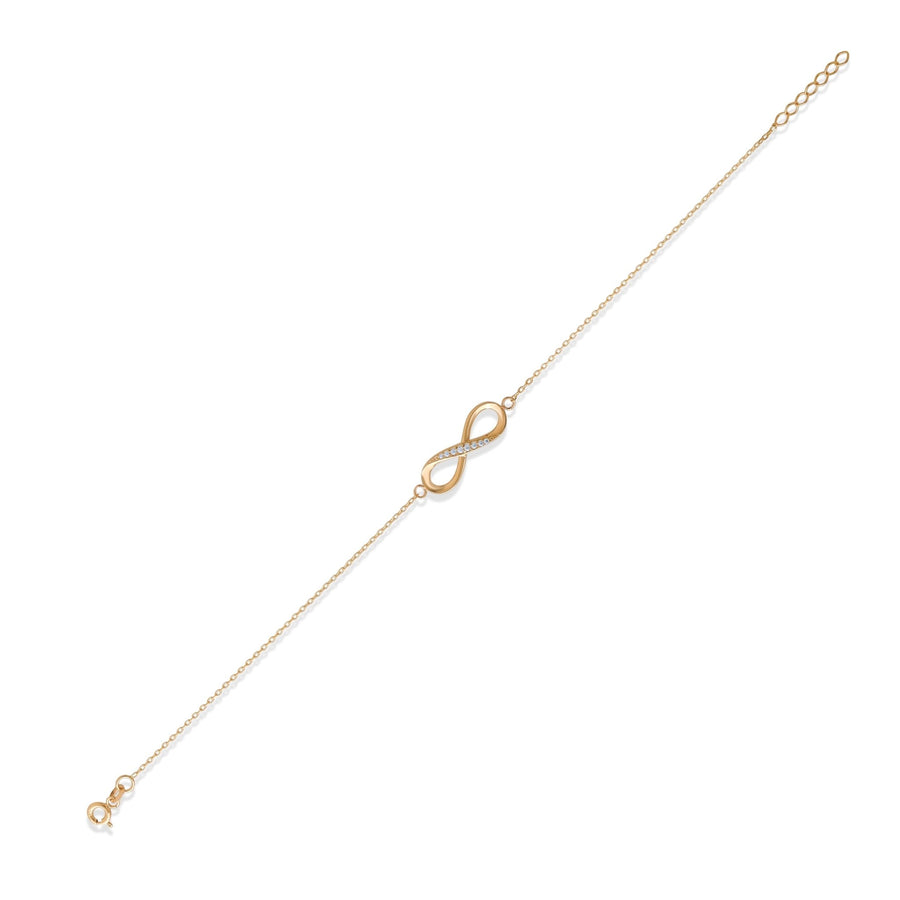 Kolié Solid Gold Infinity Bracelet with Zirconia - Timeless Elegance - Kolié