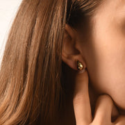 Large 14ct Gold Puffed Teardrop Stud Earrings | Statement Gold Drop Earrings for Women | Bold Minimalist Jewellery | Gift for Her - Kolié