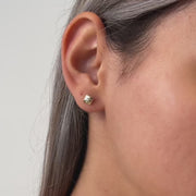 14ct Gold Cushion Stud Earrings | Dainty Cubic Zirconia Studs | Kolié