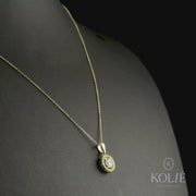 Kolié 9ct Yellow Gold Pendant with Cubic Zirconia Centre Stone and Halo