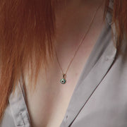 14ct Gold Tiny Evil Eye Pendant - Dainty Good Luck Pendant