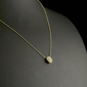 9ct Gold Halo Necklace - Gold Chain Included