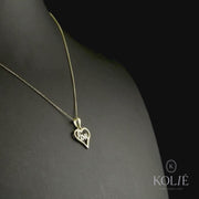 Kolié 9ct Yellow Gold "Love" Heart Pendant with Cubic Zirconia