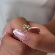 Video of a hexagon gold stud earring