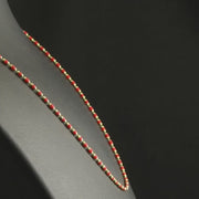 14ct Gold Beaded Necklace with Colour Variants | Red, Green, Blue, and Purple Cold Enamel