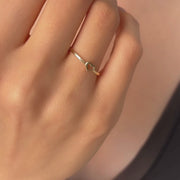 14ct Yellow Gold Dainty Open Heart Minimalist Ring