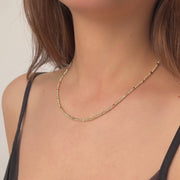 14ct Yellow Gold Diamond Cut Bead Station Necklace (45cm)