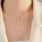 14ct Gold Angel Wing Pendant - Pendant Only