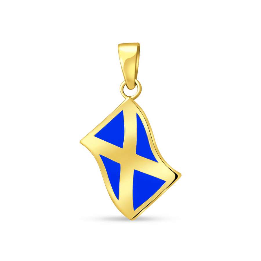 Scottish Flag Pendant – St. Andrew's Cross | Gold Vermeil & Sterling Silver | Kolié - Kolié Fine Jewellery