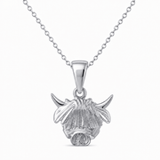Silver Highland Cow Pendant – Scottish Fine Jewellery - Pendant Only - Kolié Fine Jewellery