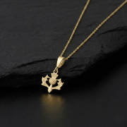 Solid Gold Large Thistle Pendant (9ct or 14ct) – Pendant Only - Kolié Fine Jewellery