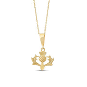 Solid Gold Large Thistle Pendant – Scottish Heritage Jewellery - Kolié