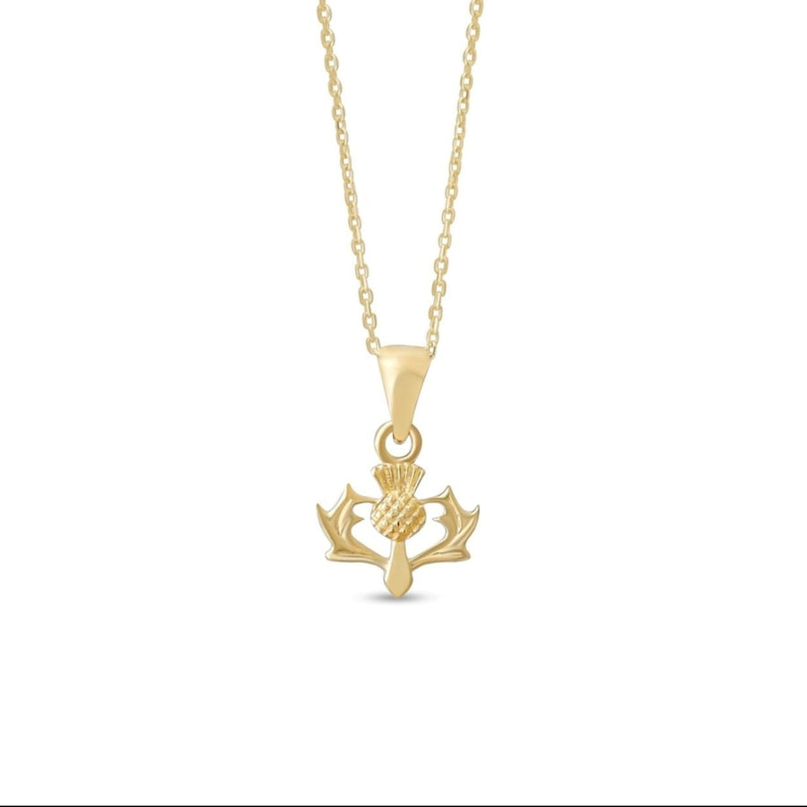 Solid gold Scottish thistle pendant charm (pendant only)