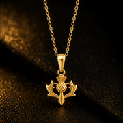 Solid Gold Tiny Thistle Pendant (9ct/14ct/18ct Gold Vermeil/925 Sterling Silver) – Pendant Only - Kolié Fine Jewellery